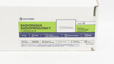 Halyard PMF16-145-10CS Curved RF Cannula 16G, 124mm x 10mm - Box of 10